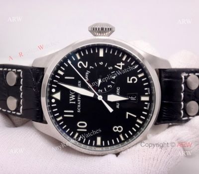 IWC Big Pilot Automatic Replica Watch SS Black 45mm